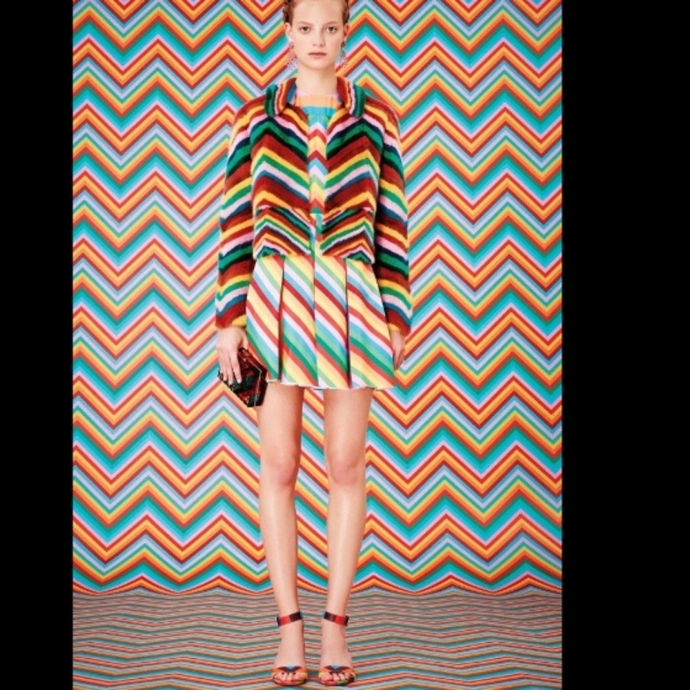 Valentino chevron and striped dress